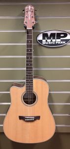 Crafter DE6 LH Left Handed Solid Spruce Top Dreadnought  Acoustic Electric Guitar 
