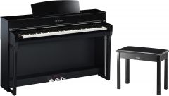 Yamaha CLP745PE Polished Ebony Clavinova Digital Piano with Stool 