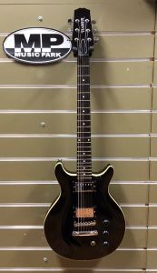 Hamer SATB-TBK The Archtop Double Cutaway Trans Black Electric Guitar 
